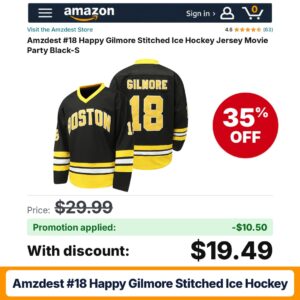 Amzdest #18 Happy Gilmore Stitched Ice Hockey Amazon promo code NLONOVEN – 35% off