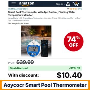 Aoycocr Smart Pool Thermometer – 74% off