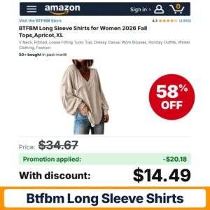 BTFBM Long Sleeve Shirts Amazon promo code 50YTNUTI – 58% off