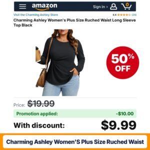 Charming Ashley Women's Plus Size Ruched Waist Amazon promo code K58TS0MH – 50% off