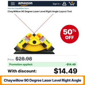 ChayWillow 90 Degree Laser Level Right Angle Amazon promo code OJ3D4AZU – 50% off