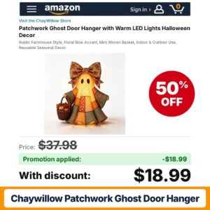ChayWillow Patchwork Ghost Door Hanger Amazon promo code AHZ6BQDN – 50% off