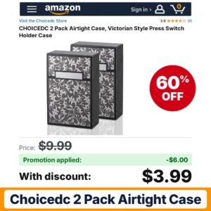 CHOICEDC 2 Pack Airtight Case Amazon promo code WYUSEUZE – 60% off