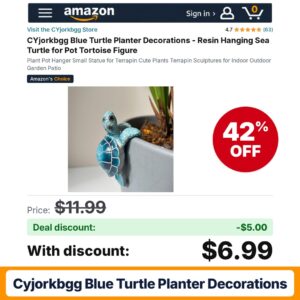 CYjorkbgg Blue Turtle Planter Decorations – 42% off