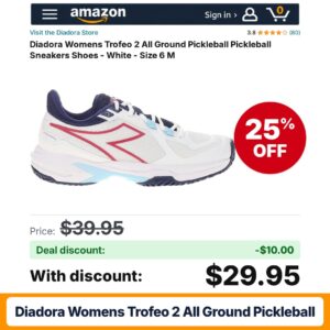 Diadora Womens Trofeo 2 All Ground Pickleball – 25% off