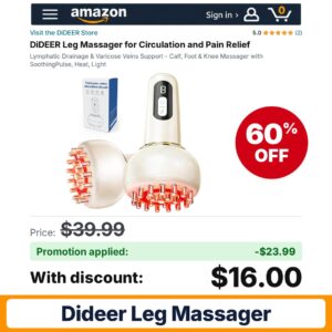 DiDEER Leg Massager Amazon promo code FA3XTJVH – 60% off