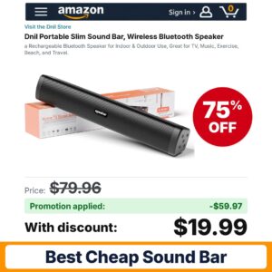 Dnil Portable Slim Sound Bar Amazon promo code ODRCMZED – 75% off