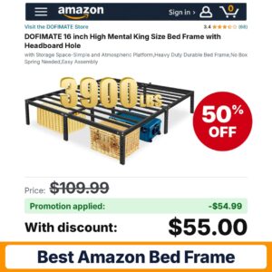 DOFIMATE 16 inch High Mental King Size Amazon promo code TNGEABYV – 50% off