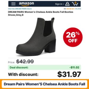 DREAM PAIRS Women's Chelsea Ankle Boots Fall – 26% off