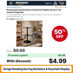 Dzrige Rotating Earring Necklace & Keychain Display Amazon promo code VG3YH5JP – 50% off