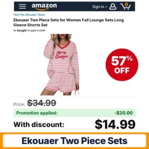 Ekouaer Two Piece Sets Amazon promo code ESM12CO6 – 57% off
