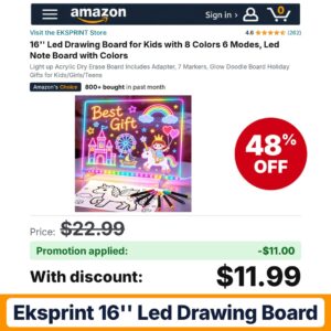 EKSPRINT 16'' Led Drawing Board Amazon promo code ULRY3LHV – 48% off