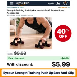 EYESUN Strength Training Push Up Bars Anti-Slip – 40% off