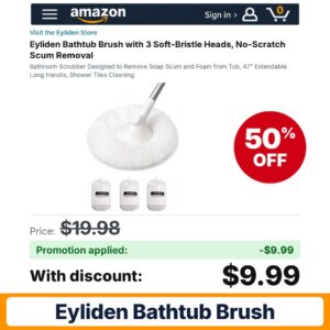 Eyliden Bathtub Brush Amazon promo code 8AK9RZZE – 50% off