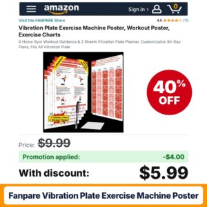 FANPARE Vibration Plate Exercise Machine Poster Amazon promo code NT7LKCQR – 40% off