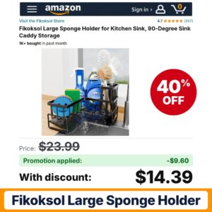 Fikoksol Large Sponge Holder Amazon promo code 4GOJ3TRI – 40% off