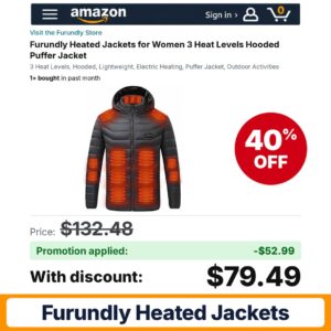 Furundly Heated Jackets Amazon promo code HVWJ8866 – 40% off