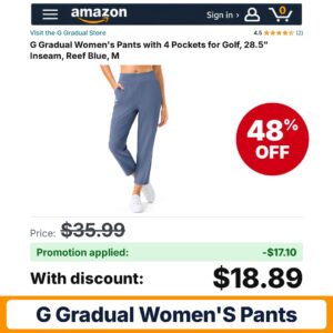 G Gradual Women's Pants Amazon promo code PMKS9104 – 48% off