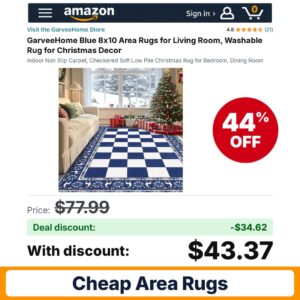 GarveeHome Blue 8x10 Area Rugs – 44% off