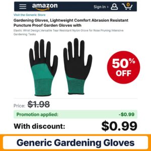 Generic Gardening Gloves Amazon promo code OMMIGRPU – 50% off