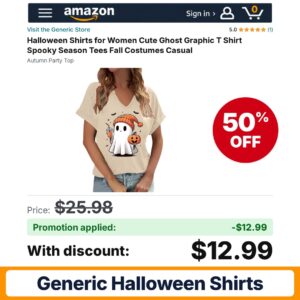 Generic Halloween Shirts Beige Amazon promo code BHRKQM7F – 50% off