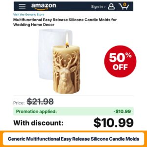 Generic Multifunctional Easy Release Silicone Candle Molds Amazon promo code OMMIGRPU – 50% off