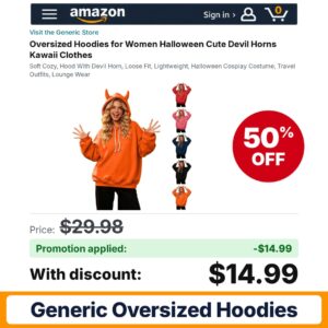 Generic Oversized Hoodies A001-saffron Amazon promo code LNUM32D0 – 50% off
