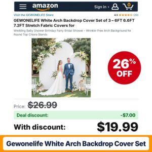 GEWONELIFE White Arch Backdrop Cover Set – 26% off