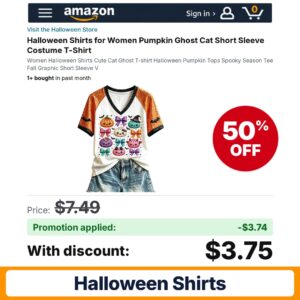 Halloween Shirts Amazon promo code 3C2NPYE6 – 50% off