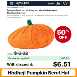 HBDHEJL Pumpkin Beret Hat Amazon promo code 7YPE811V – 50% off