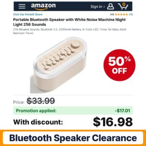 Hotwill Portable Bluetooth Speaker Amazon promo code LCOMW0LW – 50% off