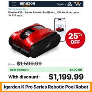 iGarden K Pro Series Robotic Pool Robot – 25% off