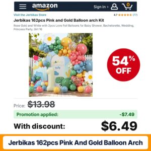 Jerbikas 162pcs Pink and Gold Balloon arch Retro Boho Amazon promo code NP6HYBQ6 – 54% off