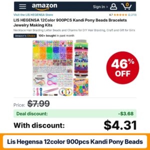 LIS HEGENSA 12Color 900PCS Kandi Pony Beads – 46% off