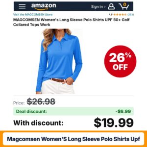 MAGCOMSEN Women's Long Sleeve Polo Shirts UPF – 26% off