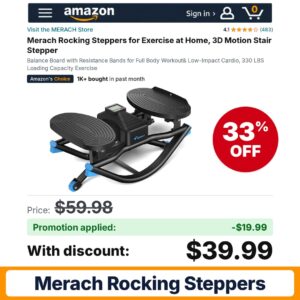 Merach Rocking Steppers Amazon promo code VWKB0LZP – 33% off