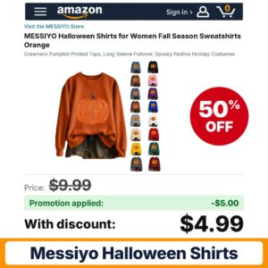 MESSIYO Halloween Shirts Amazon promo code 6A7NVHT4 – 50% off