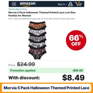Morvia 5 Pack Halloween Themed Printed Lace Amazon promo code ZWAFQLTE – 66% off