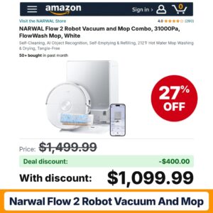NARWAL Flow 2 Robot Vacuum and Mop – 27% off