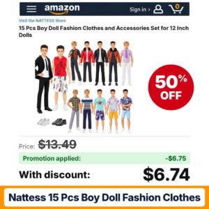 NATTESS 15 Pcs Boy Doll Fashion Clothes Amazon promo code IOIWFVKK – 50% off