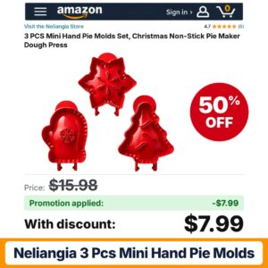 Neliangia 3 PCS Mini Hand Pie Molds Amazon promo code ZZQ7MS1D – 50% off