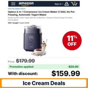Oplace 4-in-1 Compressor Ice Cream Maker Amazon promo code 8XYQ4L27 – 11% off