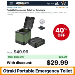 OTraki Portable Emergency Toilet – 40% off