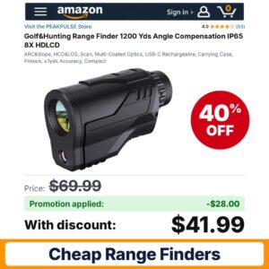 PEAKPULSE Golf&Hunting Range Finder 1200 Yds Angle Amazon promo code OUINRNXV – 40% off
