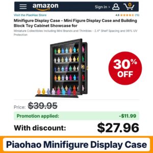 PiaoHao Minifigure Display Case Amazon promo code LGYXJ2LC – 30% off