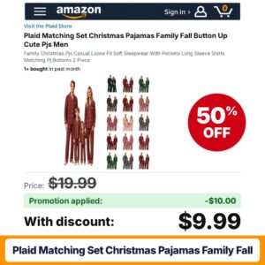 Plaid Matching Set Christmas Pajamas Family Fall Amazon promo code J3CBKFK3 – 50% off