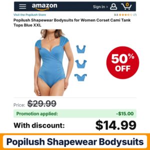 Popilush Shapewear Bodysuits Amazon promo code IA3NGDWD – 50% off