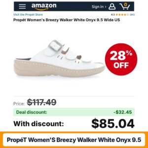 Propét Women's Breezy Walker White Onyx 9.5 – 28% off