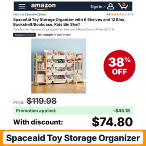 SpaceAid Toy Storage Organizer Amazon promo code ALLOTHERS12 – 38% off