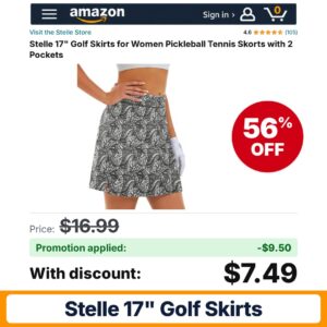Stelle 17" Golf Skirts Amazon promo code PPDZEY0F – 56% off
